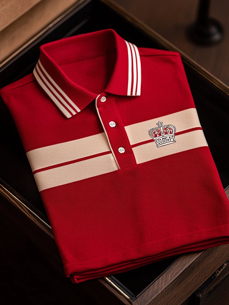 Men's Vintage Business Short Sleeve Polo T-Shirt